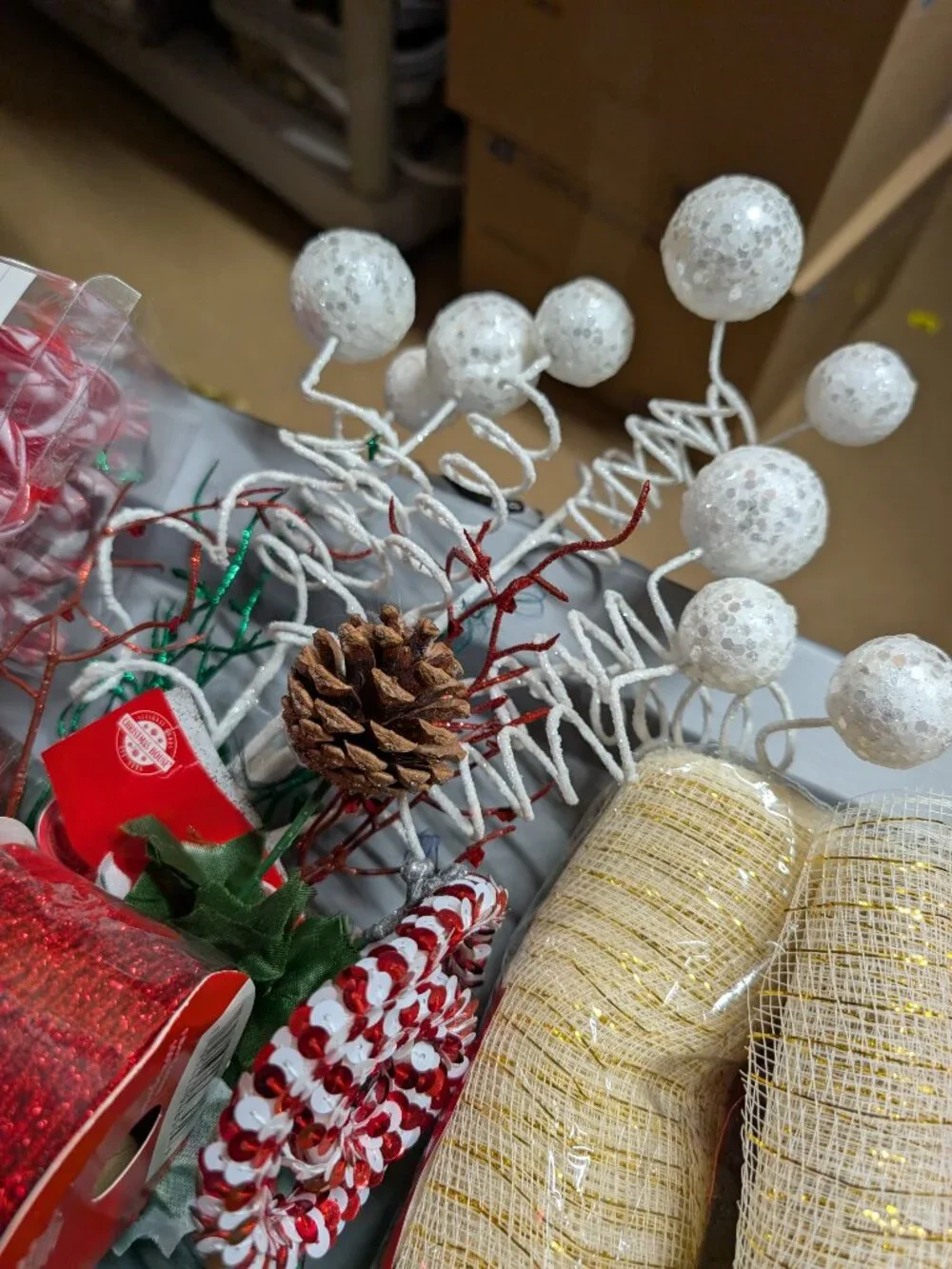 Christmas Craft Lot with LED Lights & Festive Elements
